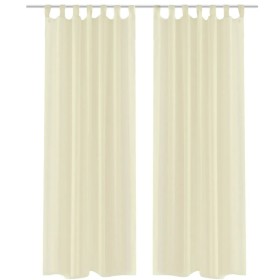 2 Cream-colored sheer curtains 140 x 245 cm by , Curtains and curtains - Ref: Foro24-130202, Price: 24,20 €, Discount: %