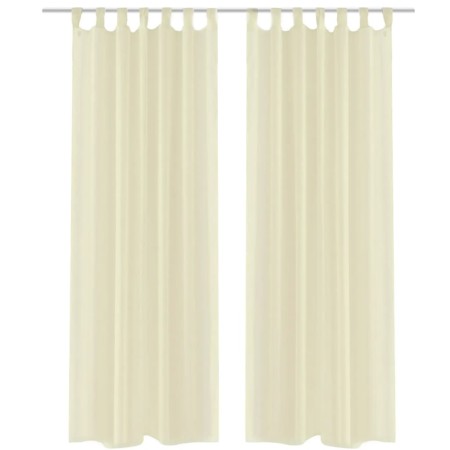 2 transparente cremefarbene Vorhänge 140 x 245 cm von , Vorhänge und Gardinen - Ref: Foro24-130202, Preis: 24,20 €, Rabatt: %
