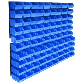 96-teiliges Aufbewahrungsboxen-Set mit blauen Wandpaneelen von , Werkzeugschränke - Ref: Foro24-146282, Preis: 91,61 €, Rabat...