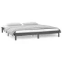 Double bed frame with LED solid gray wood 120x190 cm by , Beds and slatted bases - Ref: Foro24-820643, Price: 135,60 €, Disco...