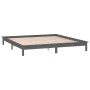 Double bed frame with LED solid gray wood 120x190 cm by , Beds and slatted bases - Ref: Foro24-820643, Price: 137,38 €, Disco...
