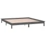 Double bed frame with LED solid gray wood 120x190 cm by , Beds and slatted bases - Ref: Foro24-820643, Price: 135,60 €, Disco...