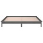 Double bed frame with LED solid gray wood 120x190 cm by , Beds and slatted bases - Ref: Foro24-820643, Price: 137,38 €, Disco...