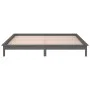 Double bed frame with LED solid gray wood 120x190 cm by , Beds and slatted bases - Ref: Foro24-820643, Price: 135,60 €, Disco...