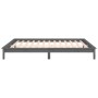 Double bed frame with LED solid gray wood 120x190 cm by , Beds and slatted bases - Ref: Foro24-820643, Price: 137,38 €, Disco...