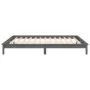 Double bed frame with LED solid gray wood 120x190 cm by , Beds and slatted bases - Ref: Foro24-820643, Price: 135,60 €, Disco...