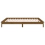 Bed frame with LED solid wood honey brown 200x200 cm by , Beds and slatted bases - Ref: Foro24-820629, Price: 121,93 €, Disco...