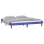 Bed frame with LED solid gray wood 135x190 cm by , Beds and slatted bases - Ref: Foro24-820648, Price: 149,27 €, Discount: %