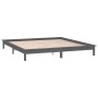 Bed frame with LED solid gray wood 135x190 cm by , Beds and slatted bases - Ref: Foro24-820648, Price: 149,27 €, Discount: %