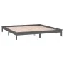 Bed frame with LED solid gray wood 135x190 cm by , Beds and slatted bases - Ref: Foro24-820648, Price: 147,33 €, Discount: %