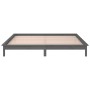 Bed frame with LED solid gray wood 135x190 cm by , Beds and slatted bases - Ref: Foro24-820648, Price: 149,27 €, Discount: %