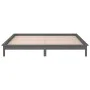 Bed frame with LED solid gray wood 135x190 cm by , Beds and slatted bases - Ref: Foro24-820648, Price: 147,33 €, Discount: %