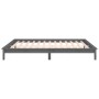 Bed frame with LED solid gray wood 135x190 cm by , Beds and slatted bases - Ref: Foro24-820648, Price: 149,27 €, Discount: %