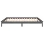 Bed frame with LED solid gray wood 135x190 cm by , Beds and slatted bases - Ref: Foro24-820648, Price: 147,33 €, Discount: %