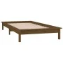 Estructura cama individual madera maciza marrón miel 75x190 cm de , Camas y somieres - Ref: Foro24-820634, Precio: 75,19 €, D...