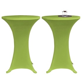 Funda elástica para mesa 2 unidades 60 cm verde
