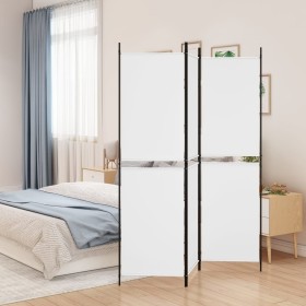 Biombo divisor de 3 paneles de tela blanco 150x180 cm de , Divisores de ambientes - Ref: Foro24-350210, Precio: 32,84 €, Desc...