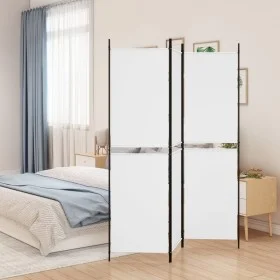 Divider screen with 3 white fabric panels 150x180 cm by , Room dividers - Ref: Foro24-350210, Price: 34,19 €, Discount: %