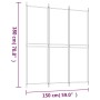 Trennwand mit 3 weißen Stoffbahnen 150x180 cm von , Raumteiler - Ref: Foro24-350210, Preis: 32,84 €, Rabatt: %