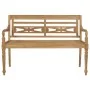 Batavia solid teak wood bench with beige cushion 120 cm by , garden benches - Ref: Foro24-3062157, Price: 219,49 €, Discount: %