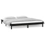 Double bed frame with LED black solid wood 120x190 cm by , Beds and slatted bases - Ref: Foro24-820645, Price: 137,38 €, Disc...