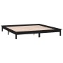 Double bed frame with LED black solid wood 120x190 cm by , Beds and slatted bases - Ref: Foro24-820645, Price: 137,38 €, Disc...