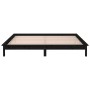 Double bed frame with LED black solid wood 120x190 cm by , Beds and slatted bases - Ref: Foro24-820645, Price: 137,38 €, Disc...