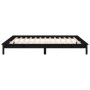Double bed frame with LED black solid wood 120x190 cm by , Beds and slatted bases - Ref: Foro24-820645, Price: 137,38 €, Disc...