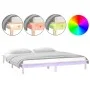 Bed frame with LED solid wood 200x200 cm by , Beds and slatted bases - Ref: Foro24-820626, Price: 118,46 €, Discount: %
