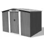 Caseta de jardín de metal 257x205x178 cm gris de vidaXL, Cobertizos - Ref: Foro24-42907, Precio: 311,19 €, Descuento: %