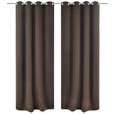 Verdunkelungsvorhänge 2 Stück mit Metallösen 135x175 cm braun von , Vorhänge und Gardinen - Ref: Foro24-132200, Preis: 27,48 ...
