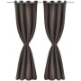 Cortinas opacas 2 piezas con ojales de metal 135x175 cm marrón de , Cortinas y visillos - Ref: Foro24-132200, Precio: 32,15 €...