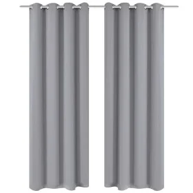 Blackout curtains 2 pieces with metal eyelets 135x175 cm gray by , Curtains and curtains - Ref: Foro24-132202, Price: 29,23 €...