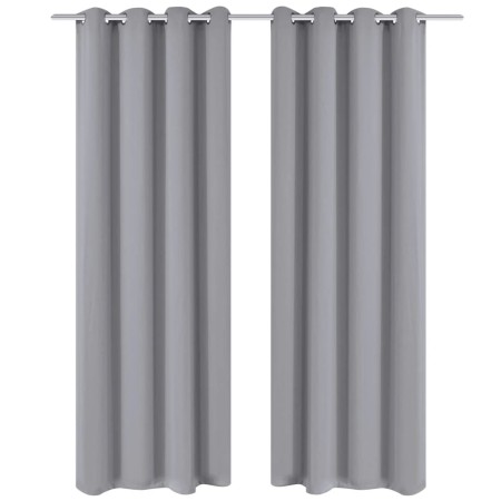 Blackout curtains 2 pieces with metal eyelets 135x175 cm gray by , Curtains and curtains - Ref: Foro24-132202, Price: 32,15 €...