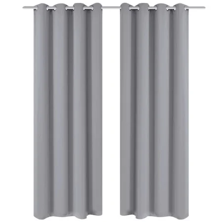 Blackout curtains 2 pieces with metal eyelets 135x175 cm gray by , Curtains and curtains - Ref: Foro24-132202, Price: 29,23 €...