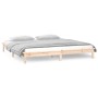 Bed frame with LED solid gray wood 135x190 cm by , Beds and slatted bases - Ref: Foro24-820646, Price: 126,42 €, Discount: %