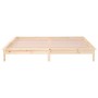 Bed frame with LED solid gray wood 135x190 cm by , Beds and slatted bases - Ref: Foro24-820646, Price: 126,42 €, Discount: %