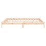 Bed frame with LED solid gray wood 135x190 cm by , Beds and slatted bases - Ref: Foro24-820646, Price: 126,42 €, Discount: %