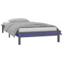 Bed frame with LED solid gray wood 75x190 cm by , Beds and slatted bases - Ref: Foro24-820633, Price: 80,56 €, Discount: %