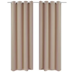 Verdunkelungsvorhänge, 2 Stück mit Metallösen, 135x175 cm, in Creme. von , Vorhänge und Gardinen - Ref: Foro24-132201, Preis:...