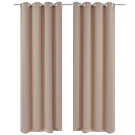 Verdunkelungsvorhänge, 2 Stück mit Metallösen, 135x175 cm, in Creme. von , Vorhänge und Gardinen - Ref: Foro24-132201, Preis:...