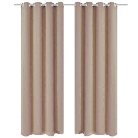 Verdunkelungsvorhänge, 2 Stück mit Metallösen, 135x175 cm, in Creme. von , Vorhänge und Gardinen - Ref: Foro24-132201, Preis:...