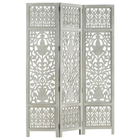 Paravent 3 Paneele handgeschnitztes graues Mangoholz 120x165 cm von , Raumteiler - Ref: Foro24-285332, Preis: 179,67 €, Rabat...