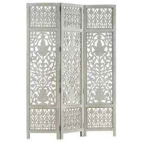 Paravent 3 Paneele handgeschnitztes graues Mangoholz 120x165 cm von , Raumteiler - Ref: Foro24-285332, Preis: 159,95 €, Rabat...