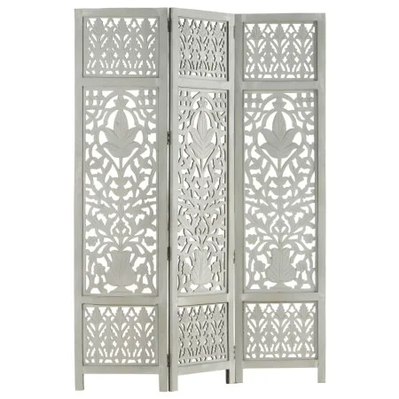 Screen 3 panels hand carved gray mango wood 120x165 cm by , Room dividers - Ref: Foro24-285332, Price: 159,84 €, Discount: %