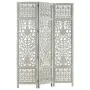 Screen 3 panels hand carved gray mango wood 120x165 cm by , Room dividers - Ref: Foro24-285332, Price: 159,84 €, Discount: %