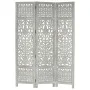 Screen 3 panels hand carved gray mango wood 120x165 cm by , Room dividers - Ref: Foro24-285332, Price: 159,84 €, Discount: %