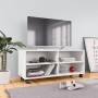 Weißer TV-Schrank aus Sperrholz mit Rollen 90x35x35 cm von , TV-Möbel - Ref: Foro24-800180, Preis: 55,99 €, Rabatt: %
