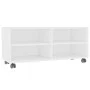 Weißer TV-Schrank aus Sperrholz mit Rollen 90x35x35 cm von , TV-Möbel - Ref: Foro24-800180, Preis: 55,18 €, Rabatt: %