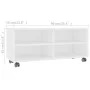 Weißer TV-Schrank aus Sperrholz mit Rollen 90x35x35 cm von , TV-Möbel - Ref: Foro24-800180, Preis: 55,18 €, Rabatt: %
